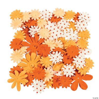 60 Monochromatic Orange Paper Flowers
