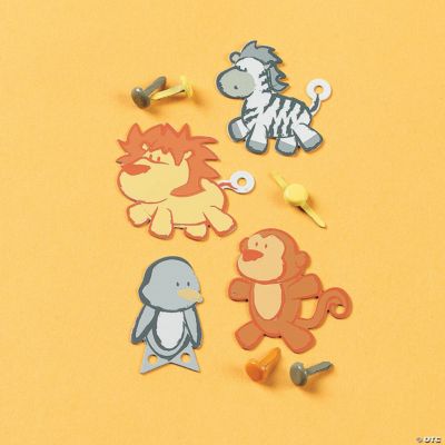 16 Zoo Animal Flat Brads