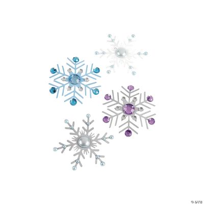 12 Rhinestone Snowflake Flat Brads