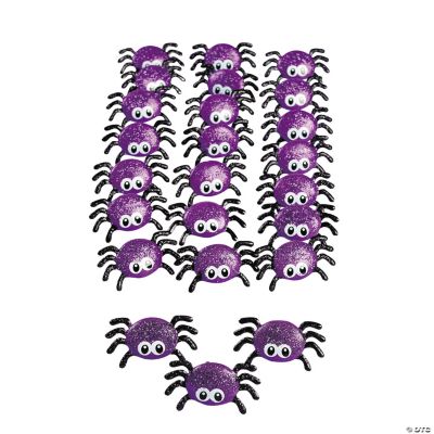 24 Glitter Spider Brads