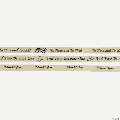 Printed Wedding Ribbons - Ivory
