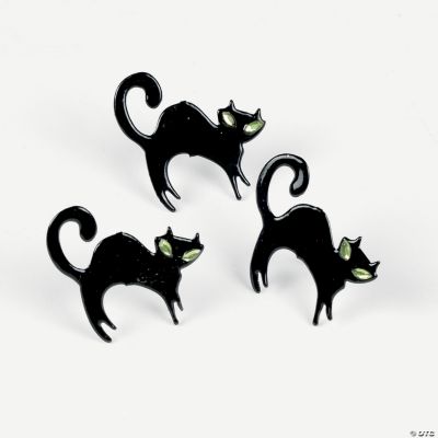 Black Cat Rhinestone Brads