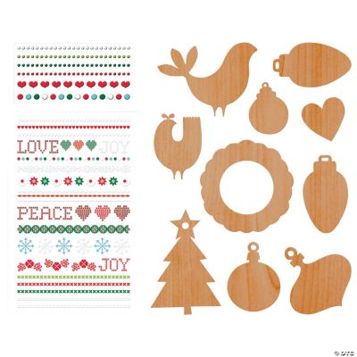 Scandia Jul Chipboard Ornament Decorating Set