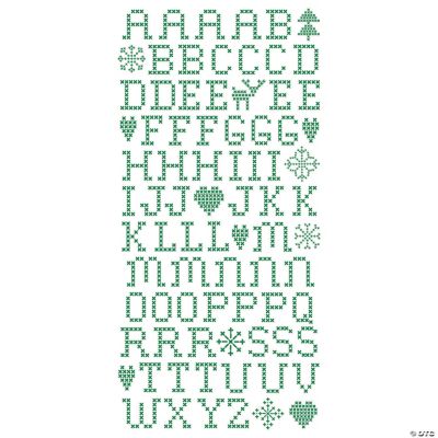Scandia Jul Green Cross Stitch Rub-Ons