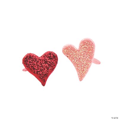 Glitter Heart Brads