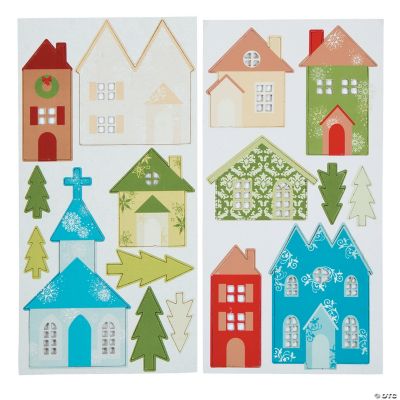 Self-Adhesive Village Chipboard Die Cuts