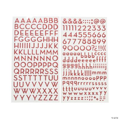 Shimmering Red Metro Alphabet Stickers