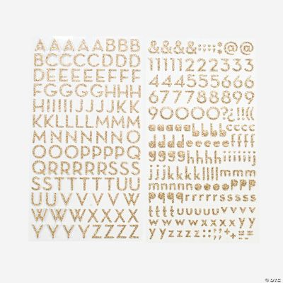 Shimmering Gold Metro Alphabet Stickers