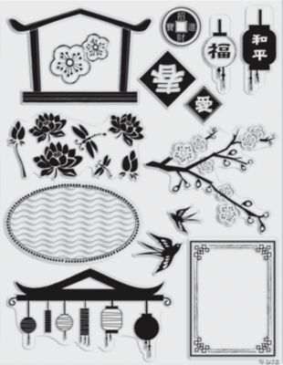 14 Far East Clear Stamps