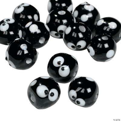 Black & White Mini Dot Beads - 12mm
