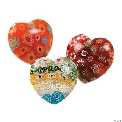Heart Shaped Millefiori Beads
