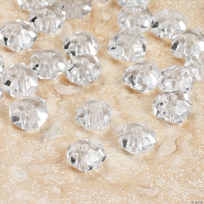 Clear Faceted Flat Round Beads - 5mm