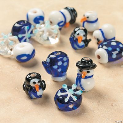 Winter Lampwork Beads - 3mm-12mm