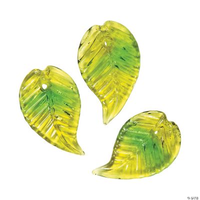 Green Leaf Beads - 20mm