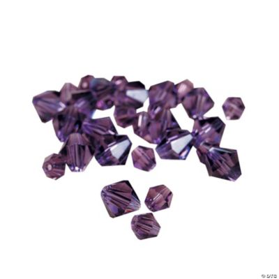 Amethyst Crystal Bicone Beads - 4mm - 6mm