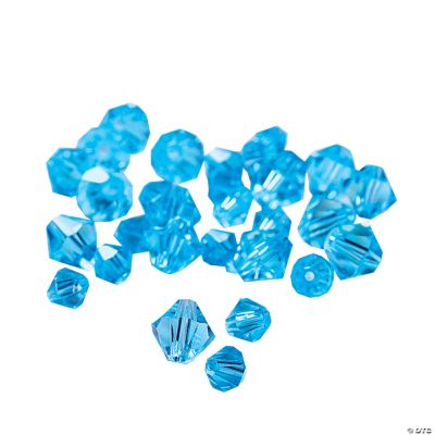 Aquamarine Crystal Bicone Beads - 4mm-6mm