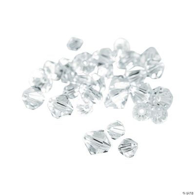 Clear Cut Glass Crystal Bicone Beads - 4mm-6mm