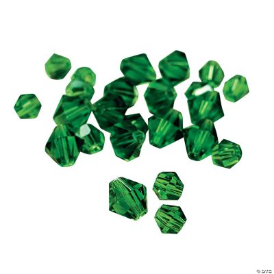 Emerald Crystal Bicone Beads - 4mm-6mm