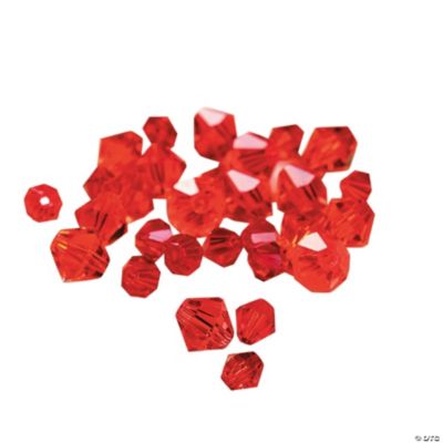 Ruby Crystal Bicone Beads - 4mm-6mm