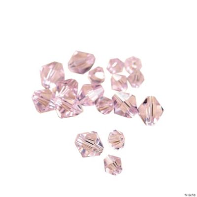 Light Pink Crystal Bicone Beads - 4mm-6mm