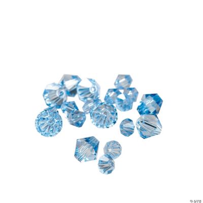 Blue Topaz Crystal Bicone Beads - 4mm-6mm
