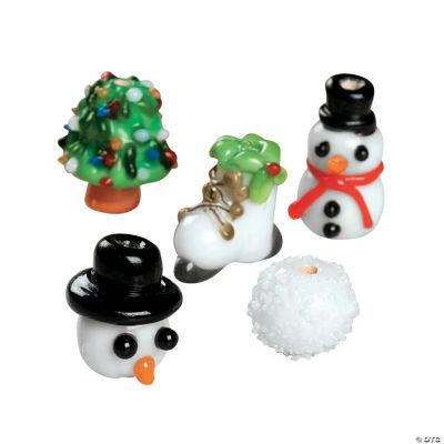 Snow Scene Lampwork Beads - 12mm-18mm