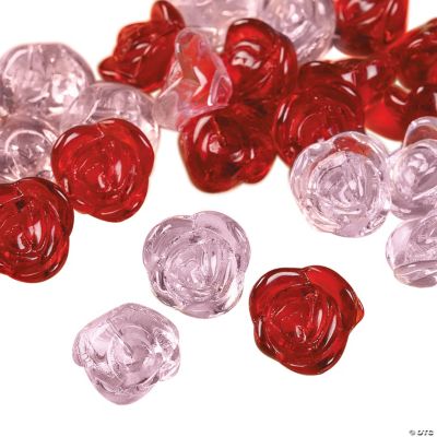 Pink & Red Rose Beads - 12mm