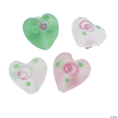 Heart With Rose Beads - 15mm