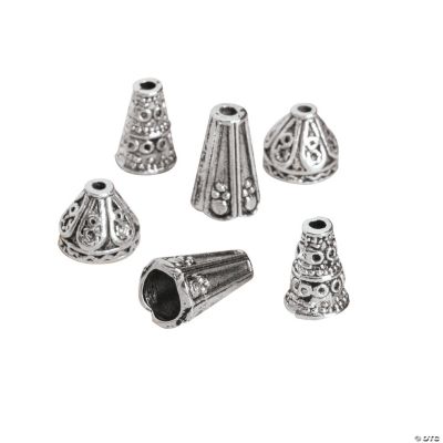 Silvertone End Bead Caps