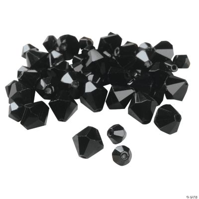Jet Black Crystal Bicone Beads - 4mm-6mm