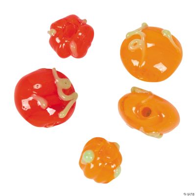 Autumn Pumpkin Lampwork Glass Beads - 8mm-13mm