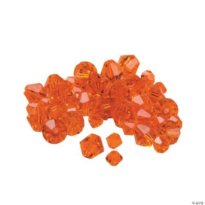 Sunset Orange Cut Glass Crystal Bicone Beads - 4mm-6mm