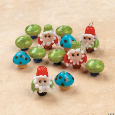 Gnome & Mushroom Lampwork Glass Beads - 10mm - 15mm