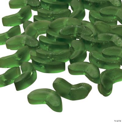 Green Frosted Glass Wing Beads - 14mm