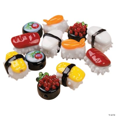 Sushi Lampwork Glass Beads - 11mm-15mm