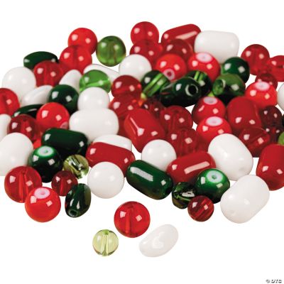 Holiday Colors Glass Bead Assortment -  6mm-8mm