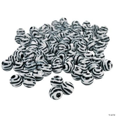 Black & White Animal Print Bead Assortment - 11mm