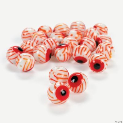 Bloodshot Eyeball Lampwork Beads - 12mm