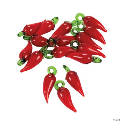 Red Chili Peppers Lampwork Beads - 22mm