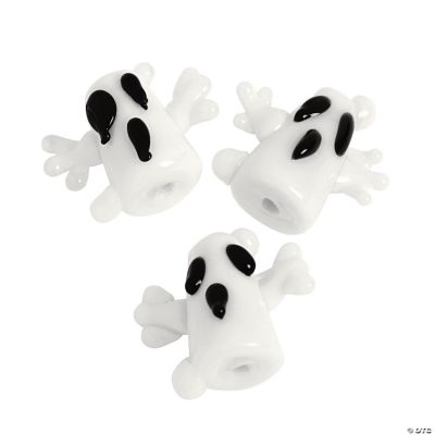 Scary Ghosts Lampwork Beads - 17mm