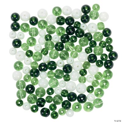 Green & White Bead Assortment - 5mm-8mm