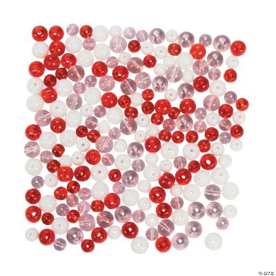 Red, Pink & White Bead Assortment - 5mm-8mm