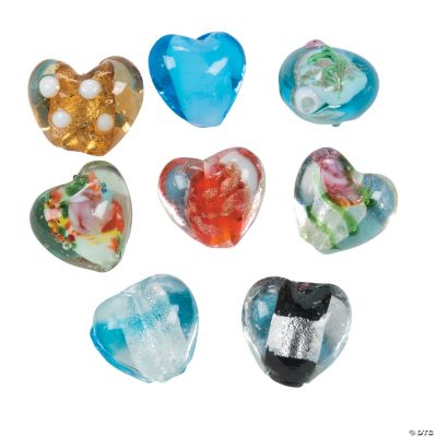 Foil Heart Beads - 15mm