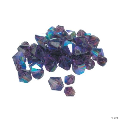 Amethyst AB Cut Crystal Bicone Beads - 4mm-6mm