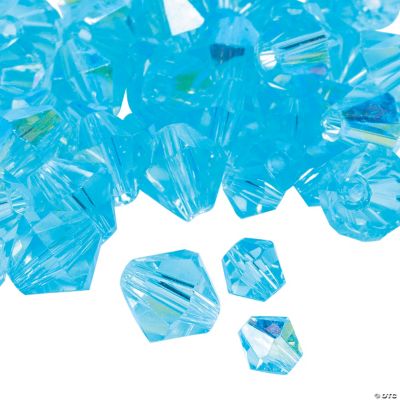 Aquamarine AB Cut Crystal Bicone Beads - 4mm-6mm