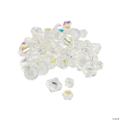 Clear AB Cut Crystal Bicone Beads - 4mm-6mm