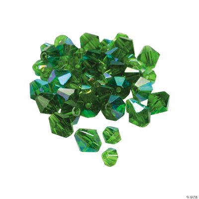 Emerald AB Cut Crystal Bicone Beads - 4mm-6mm