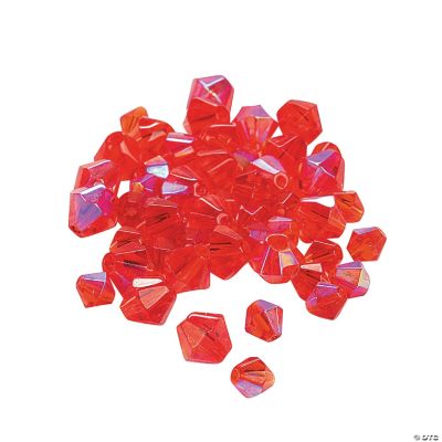 Ruby AB Cut Crystal Bicone Beads - 4mm-6mm