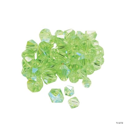 Peridot AB Cut Crystal Bicone Beads - 4mm-6mm