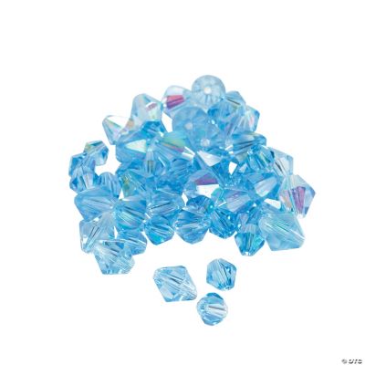 Blue Topaz AB Cut Crystal Bicone Beads - 4mm-6mm